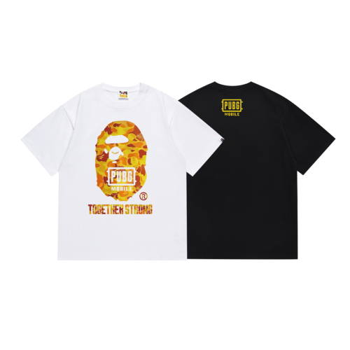 BAPE/A/Bathing Ape Fashion Printed Short sleeved Unisex Loose Casual T-shirt