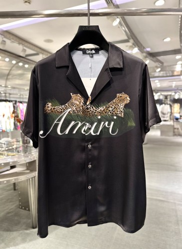 Amiri Unisex Fashion Silk Home Set Full Cartoon Print Short Sleeved Shirt And Shorts