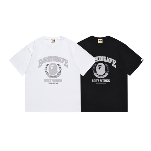 BAPE/A/Bathing Ape Fashion Letter Print Short sleeved Unisex Loose Casual T-shirt