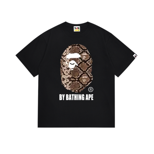 BAPE/A/Bathing Ape Fashion Printed Short sleeved Unisex Loose Casual T-shirt
