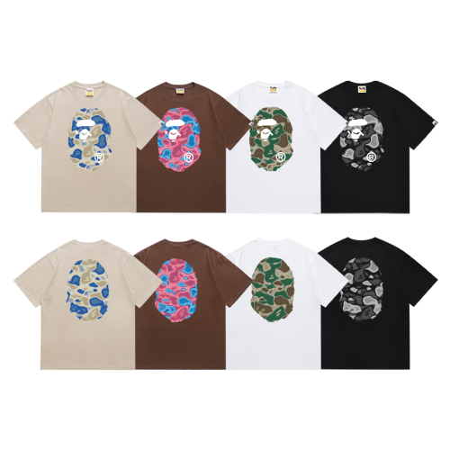 BAPE/A/Bathing Ape High Street Camo Print Short Sleeve Couple Cotton Casual T-shirt