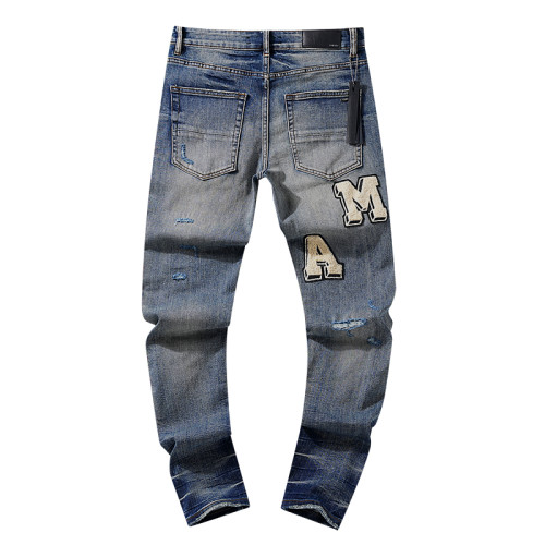 Amiri Classic Logo Embroidered Distressed Jeans Casual Street Pants