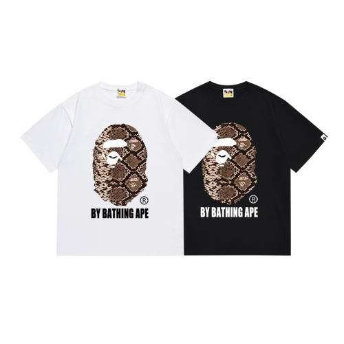 BAPE/A/Bathing Ape Fashion Printed Short sleeved Unisex Loose Casual T-shirt
