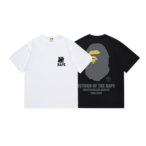 BAPE/A/Bathing Ape Fashion Printed Short sleeved Unisex Loose Casual T-shirt