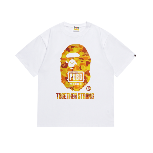 BAPE/A/Bathing Ape Fashion Printed Short sleeved Unisex Loose Casual T-shirt