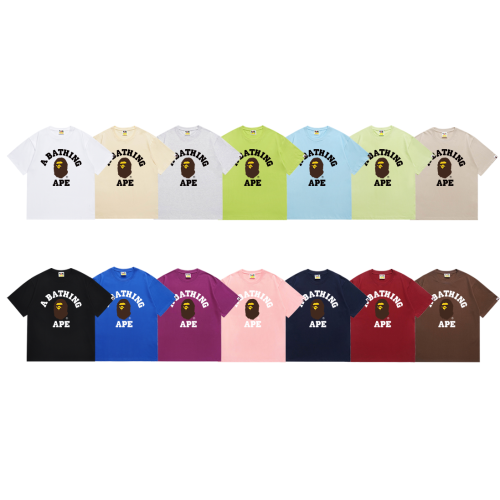 BAPE/A/Bathing Ape Classic Logo Print Short Sleeve Couple Loose Casual T-shirt