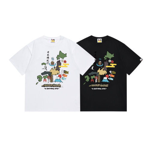 BAPE/A/Bathing Ape Fashion Printed Short Sleeve Couple Cotton Casual T-shirt