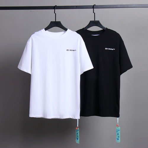 Off White Classic Logo Printed T-shirt Unisex Casual Solid Short Sleeve