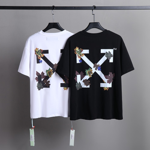 Off White Fashion Classic Logo Printed Tee Unisex Casual Crew Neck Short Sleeve