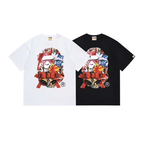 BAPE/A/Bathing Ape Fashion Logo Printed Short Sleeve Unisex Casual T-shirt