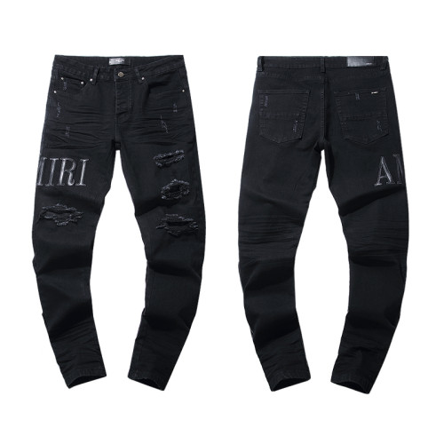 Amiri Classic Fashion Distressed Jeans Casual Street Black Pants