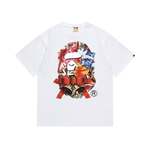 BAPE/A/Bathing Ape Fashion Logo Printed Short Sleeve Unisex Casual T-shirt
