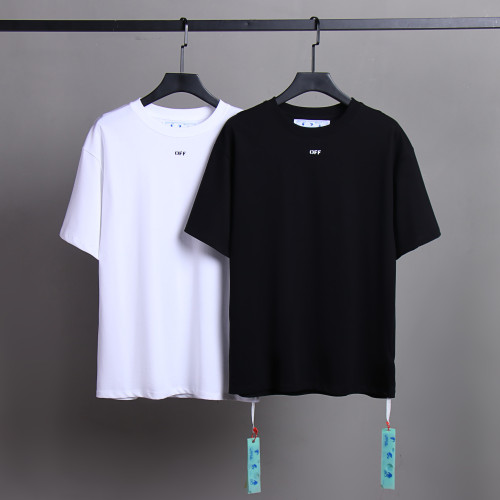 Off White Fashion Solid Classic T-shirt Unisex Casual Street Short Sleeve