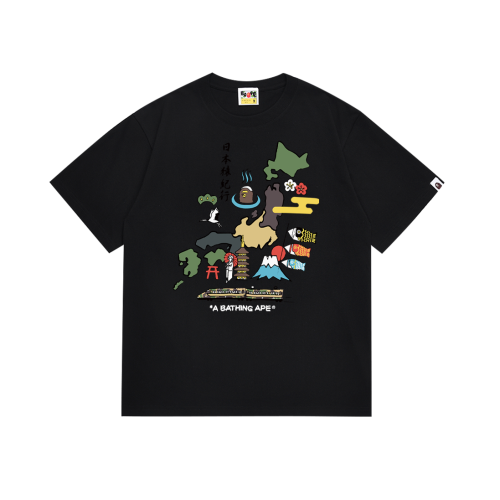 BAPE/A/Bathing Ape Fashion Printed Short Sleeve Couple Cotton Casual T-shirt