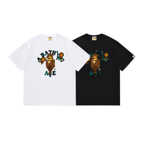 BAPE/A/Bathing Ape Fashion Printed Short Sleeve Unisex Versatile Casual T-shirt