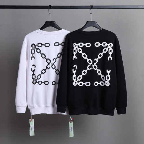 Off White Fashion Classic Logo Printed Crew Neck Hoodies Casual Street Pullover