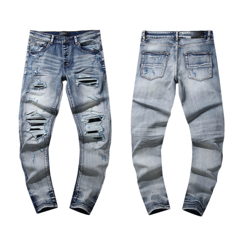 Amiri Fashion New Washed Vintage Jeans Men Distressed Street Pants