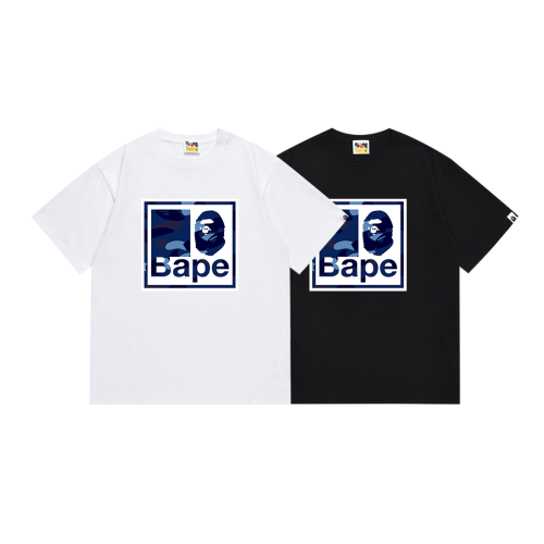 BAPE/A/Bathing Ape Fashion Logo Printed Short Sleeve Unisex Casual T-shirt