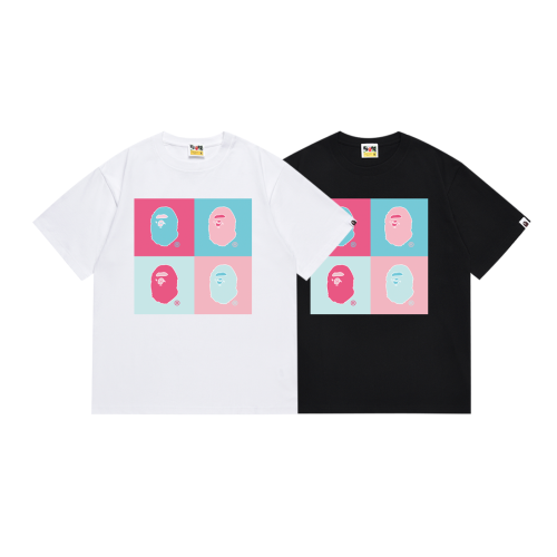 BAPE/A/Bathing Ape Fashion Print Short sleeved Unisex Cotton Versatile T-shirt