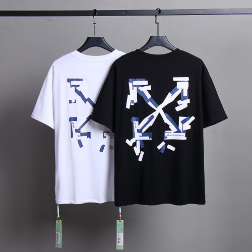 Off White Classic Logo Printed T-shirt Unisex Casual Solid Short Sleeve