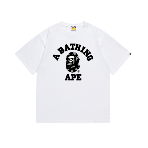 BAPE/A/Bathing Ape Classic Camo Logo Printed Short Sleeve Unisex Casual T-shirt