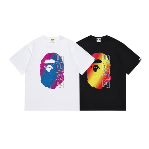 BAPE/A/Bathing Ape Classic Printed Short Sleeve Couple Cotton Casual T-shirt