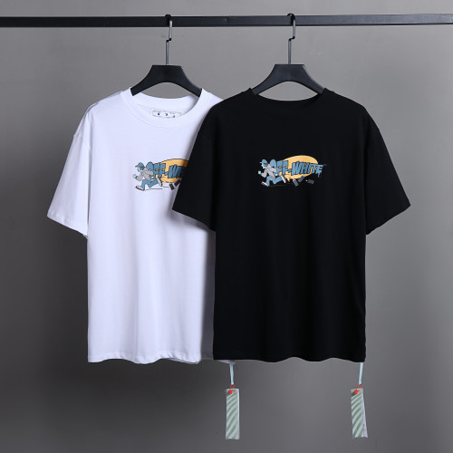 Off White Classic Running Man Printed Short Sleeve Unisex Casual Street T-shirt