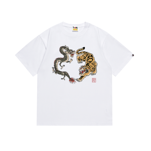 BAPE/A/Bathing Ape Dragon Tiger Print Short Sleeve Unisex Casual T-shirt