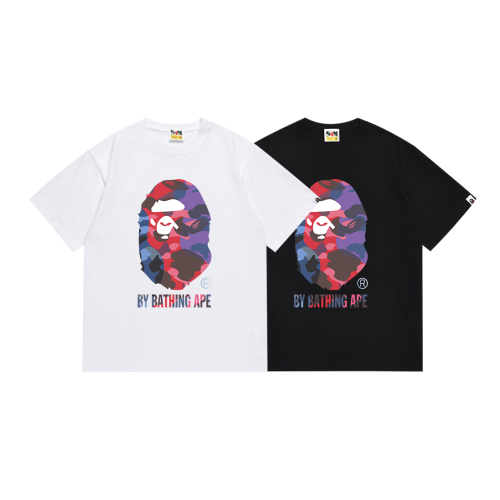 BAPE/A/Bathing Ape High Street Alphabet Camo Print Short Sleeve Unisex Casual Versatile T-shirt