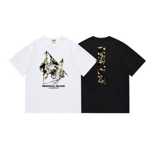 BAPE/A/Bathing Ape High Street Print Short sleeved Unisex Cotton Loose T-shirt