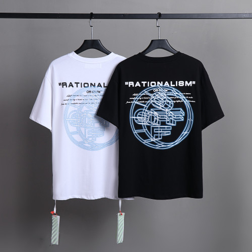 Off White Fashion Punk Printed Short Sleeve Unisex Casual Street T-shirt