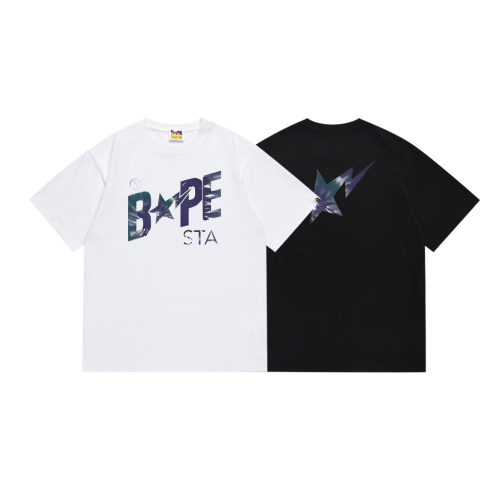 BAPE/A/Bathing Ape Fashion Letter Print Short Sleeve Unisex Casual T-shirt