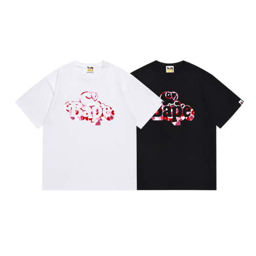 BAPE/A/Bathing Ape Fashion Logo Printed Short Sleeve Unisex Casual T-shirt