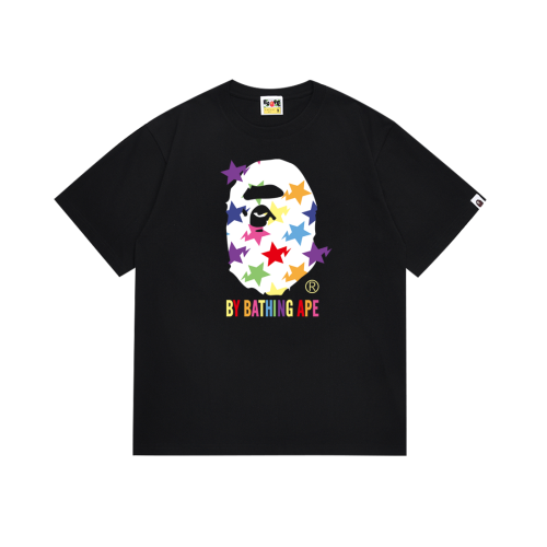 BAPE/A/Bathing Ape Classic Logo Print Short sleeved Unisex Cotton Loose T-shirt