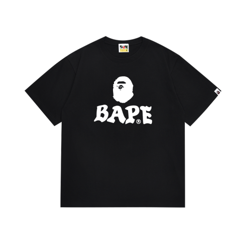 BAPE/A/Bathing Ape Classic Letter Logo Print Short sleeved Unisex Cotton Loose T-shirt