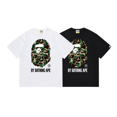 BAPE/A/Bathing Ape Classic Print Short Sleeve Unisex Cotton Loose T-shirt