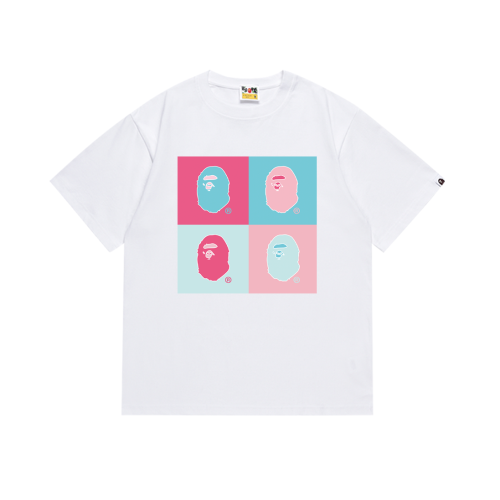 BAPE/A/Bathing Ape Fashion Print Short sleeved Unisex Cotton Versatile T-shirt