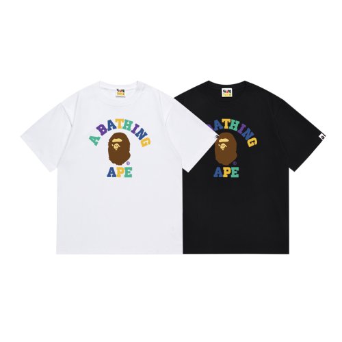 BAPE/A/Bathing Ape Classic Logo Printed Short Sleeve Unisex Casual T-shirt