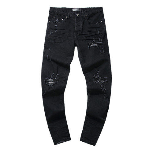 Amiri Fashion Ripped Distressed Jeans Casual Street Black Pants