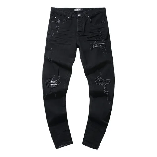 Amiri Fashion Ripped Distressed Jeans Casual Street Black Pants