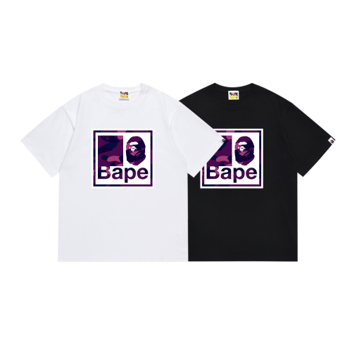 BAPE/A/Bathing Ape Fashion Logo Printed Short Sleeve Unisex Casual T-shirt