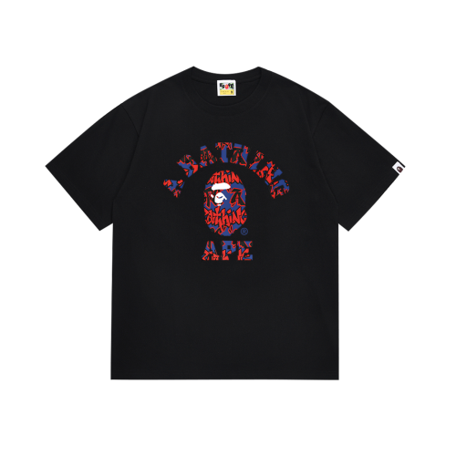 BAPE/A/Bathing Ape Fashion Logo Printed Short Sleeve Couple Cotton Casual T-shirt