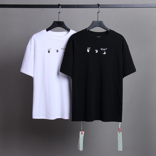 Off White Classic Simple Logo Printed T-shirt Unisex Casual Street Cotton Short Sleeve