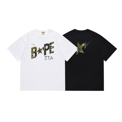BAPE/A/Bathing Ape Fashion Letter Print Short Sleeve Unisex Casual T-shirt