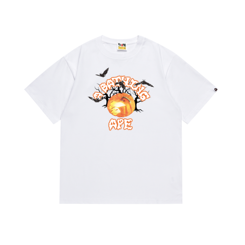 BAPE/A/Bathing Ape Pumpkin Print Short Sleeve Unisex Casual T-shirt