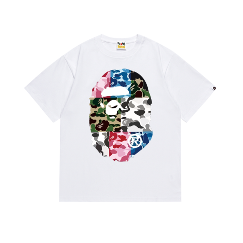 BAPE/A/Bathing Ape Fashion Print Short sleeved Unisex Cotton Loose T-shirt