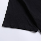 Off White Fashion Flag Printed Short Sleeve Unisex Casual Street T-shirt