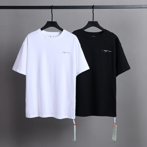 Off White Classic Simple Logo Printed T-shirt Unisex Casual Street Crew Neck Short Sleeve