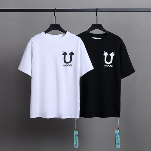 Off White Fashion Cartoon Skull Printed Short Sleeve Unisex Casual Street Tee