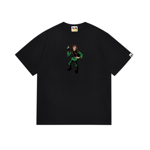 BAPE/A/Bathing Ape Monkey Print Short sleeved Unisex Cotton Loose T-shirt